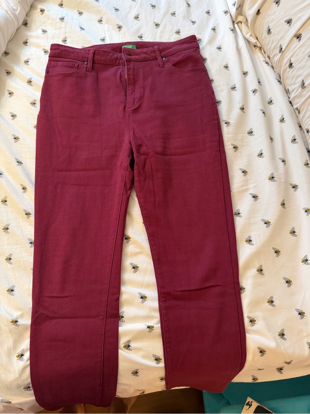 United Colors Of Benetton Women's Straight-Leg Jeans in Deep Wine